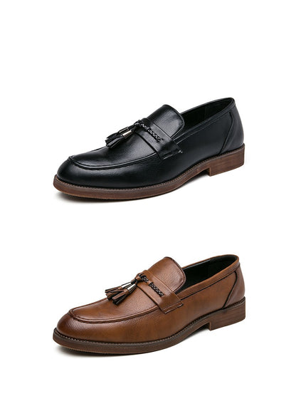 Formal Leather Shoes For Men Classic Men's Dress Shoes Tassel Social Leather Brouge Shoes Men Casual Business Leather Loafer Man