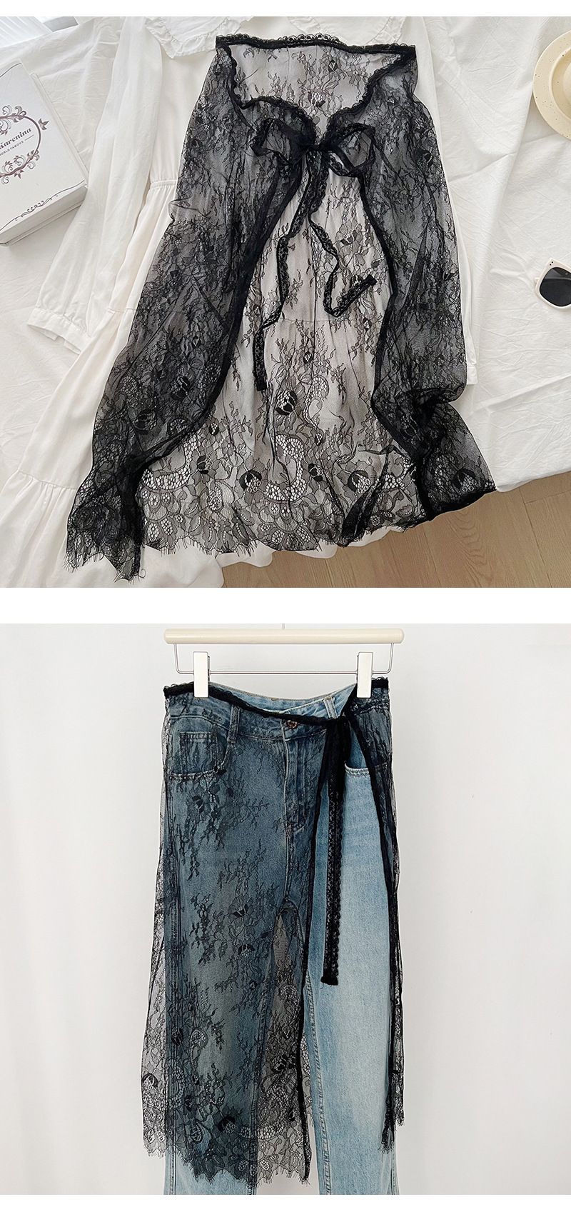 Midi Skirts Women Lace Drawstring Design Elegant Korean Style Spring Summer A-line High Waist Irregular Side Slit Fashion Street