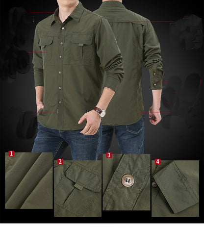 Mens Military Shirt ,Work Cargo Shirts ?Tactical Breathable Quick-Drying Tops