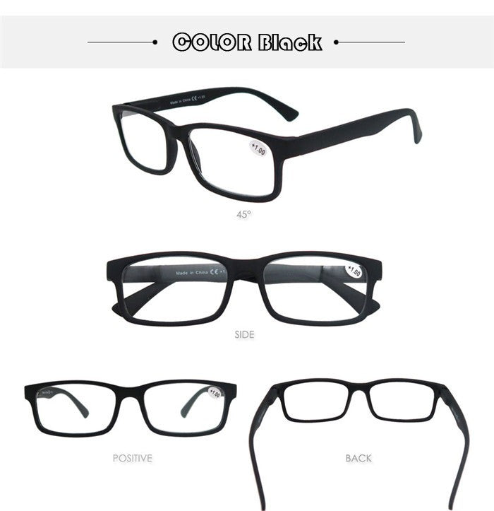 MODFANS Óculos de Leitura Masculino Feminino Retangular Clássico Leitores Eeyeglasses Armação Flexível Dobradiça de Mola com Dioptria +1.0 a +4.0