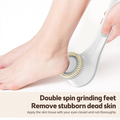 Electric shower brush, rechargeable, waterproof IPX7, 3-speed 6-in-1, wireless shower brush head, lazy scrubbing tool