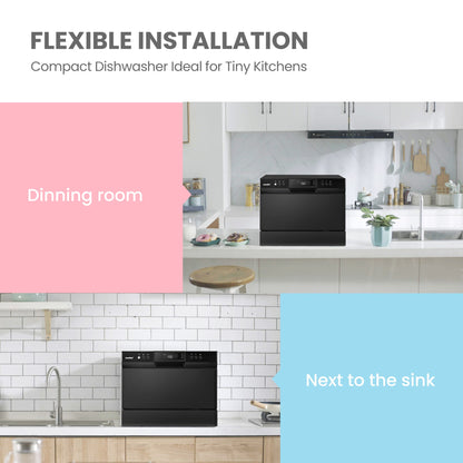 Midea&Comfee Automatic dishwasher, Large capacity dishwasher,6 Place Settings ?Can schedule appointments, multifunctional dishwasher, suitable for large and small kitchens, can be embedded dishwasher, suitable for homes and restaurants