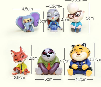 Série Zootopia Desenho Animado Fofo Boneco 'Sentado Quietamente' Modelo Artesanal de Mesa Decoração de Carro Pequenos Enfeites Figuras Colecionáveis