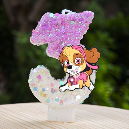 Paw Patrol Candle 0-9 Number Candle Paw Patrol Cartoon Character Party Cake Plug-in Birthday Cake Decoration Baby Shower Gift
