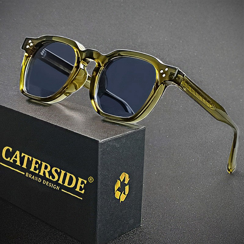 Óculos de Sol Retrô Punk CATERSIDE Masculino Armação Pequena Quadrada Design Personalizado Óculos de Sol Feminino Viagem Festa Negócios Festival Presente