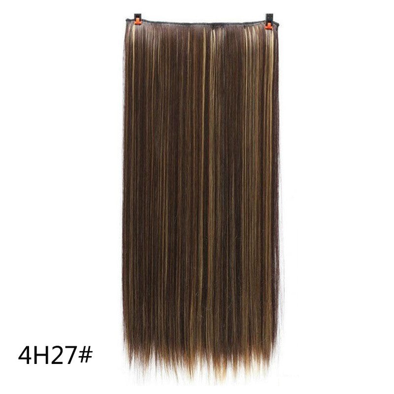 Alongamento de Cabelo Sintético Invisible Hair Extensions com 5 Clipes, 60cm, Liso, Resistente ao Calor, para Mulheres