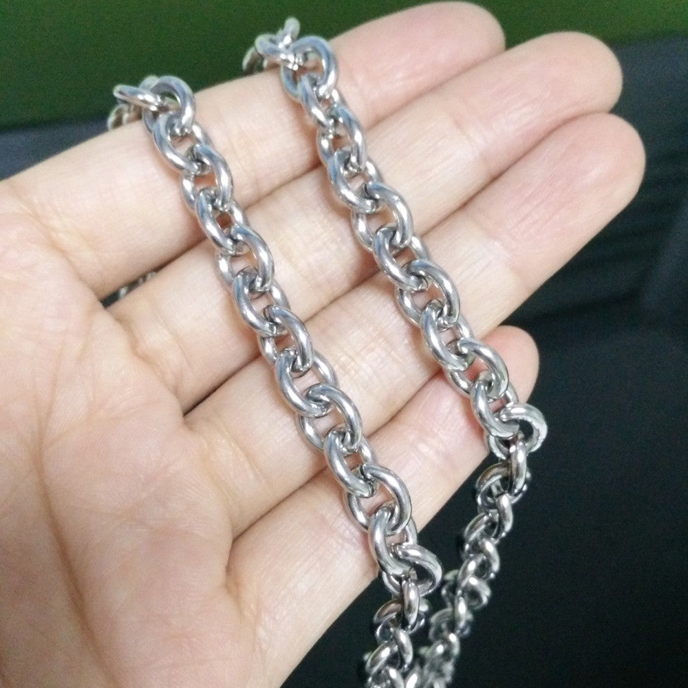 7"-40" Huge  Jewelry Men's 316L Stainless Steel Silver Color Big O Link Chain Necklace High Quality 8/11/13/15mm Not Fades