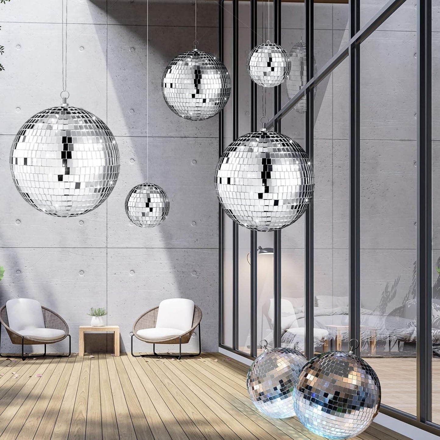 3-15cm Silver Ball Christmas Decoration Hanging Christmas Tree Pendant Ornament Party for Home Decor Xmas New Year Accessories