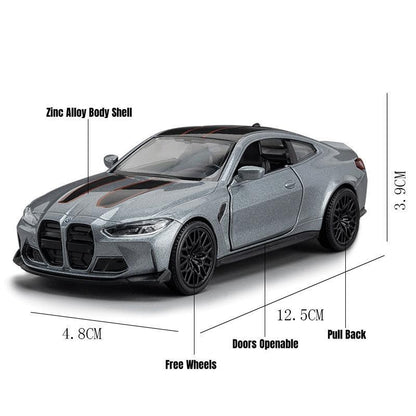 1/36 BMW M2 M3 M4 M5 Modelo de Carro de Brinquedo para Crianças RMZ City Miniatura de Metal Fundido de Corrida com Fricção para Coleção, Presente para Meninos