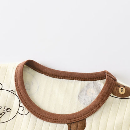 Kids Casual Autumn Long Sleeve Pajamas Set Boys and Girls Cartoon Print Home Wear Comfortable Soft Fabric Sleepwear