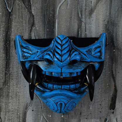 Japanese Samurai Oni Demon Mask Cosplay Horror Prajna Hannya Evil Killer Thicken Plastic Masks Halloween Party Costume Props