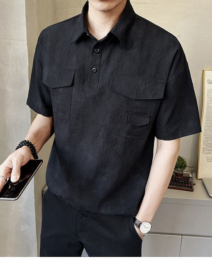 2025 High-end New Short-sleeved Men's Shirt Summer Fashion Trendy Brand Half-sleeved Thin Loose Casual Trend