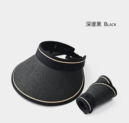 upf50+ Sunblock Sunshade New outdoor sun hat UV protection foreign air straw empty top hat