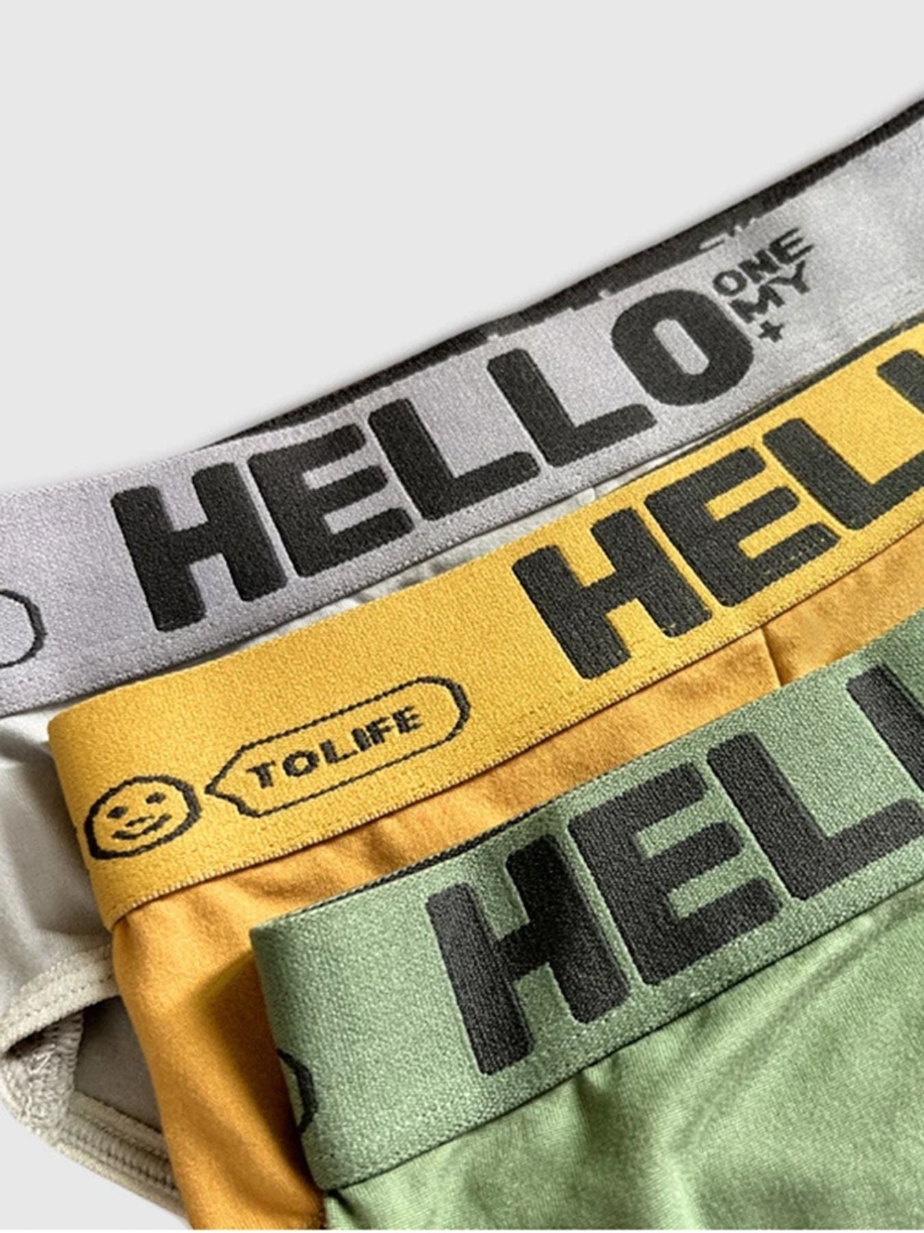 Random 5Pcs/set Men's Briefs Sexy Letter Waist Underwear Casual Comfortable Breathable Briefs Solid Color Underpants Men Panties