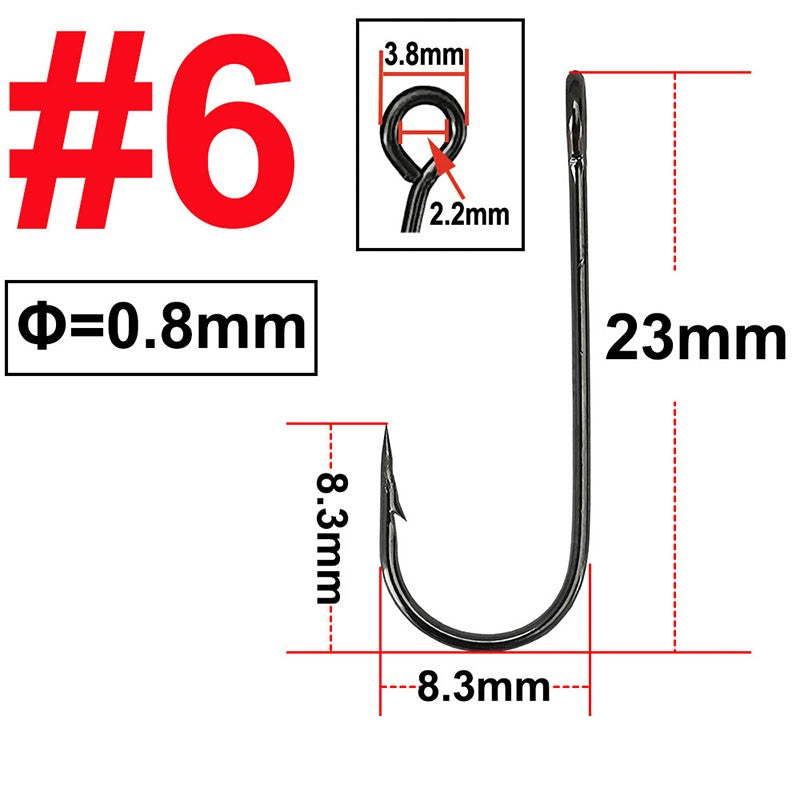 25 pçs Anzol Grande Olhal Haste Longa Barbela Curva Redonda Anel de Olho Grande Isca de Pesca Colher Spinner