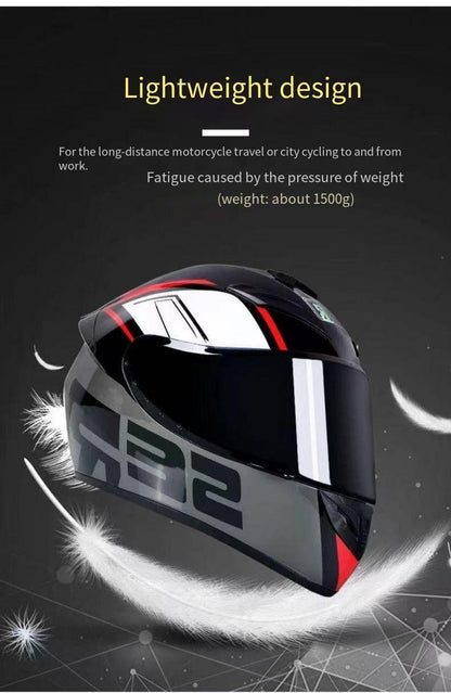 Novo capacete de moto Bluetooth para homens e mulheres, cobertura total, antiembaçante, capacete de moto integral