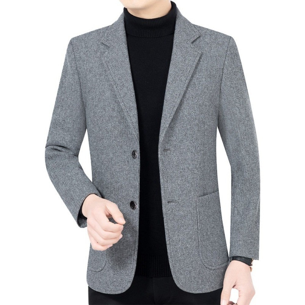 2025 Spring/ Autumn New Men's Blazer - Business Casual Single Suit Jacket for Middle-Aged Gentlemen