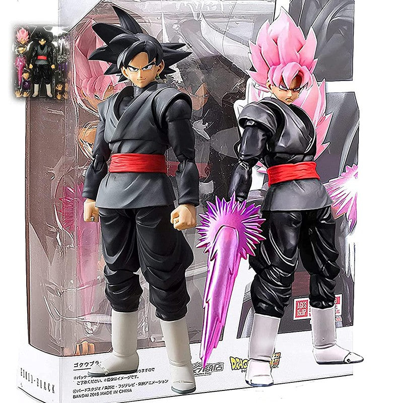 Novo Boneco Articulado de Anime Dragon Ball Black Goku Zamasu de 14cm - Versão Filme Super Saiyajin Dbz com Vários Acessórios