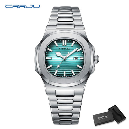 CRRJU  Men Watch 2024 Luxury Top Brand Quartz Watches Business Simple Ultra Thin Luminous Wristwatch Men's Clock Reloj Hombre