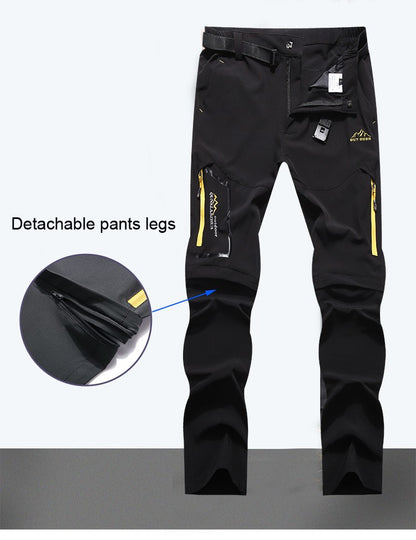 TRVLWEGO Men's Camping Hiking Pants Trekking High Stretch Summer Thin Waterproof Quick Dry UV-Proof Outdoor Travel Trousers