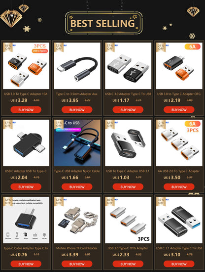 USB C 3.0 Adapter Type C To USB 2.0 Adapter for Mobil Phone Male To Female USB C Converter USB Type-C Converter for PC Laptops