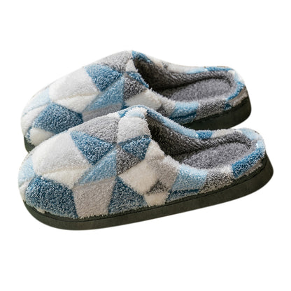 Men Home Slippers Winter Warm Slipper Couples Comfort Plus Velvet Warm Thick Bottom Non Slip Cotton Slippers For Men Rubber ???