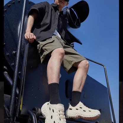 Men's Summer Clogs, Beach Shoes, Non-Slip, Anti-Odor, Baotou Women's Sports and Leisure Driving Sandals, Men's Outdoor River Tracing Shoes, Men's