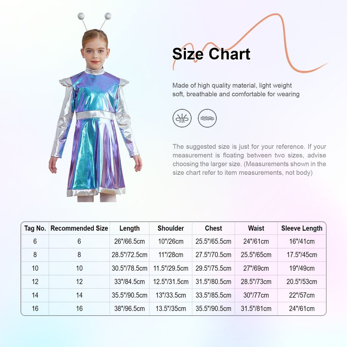 Kids Alien Cosplay Costume Outfits Boys Girls Metallic Shiny Alien Jumpsuit Halloween Full Length Bodysuit with Hair Hoop Suit