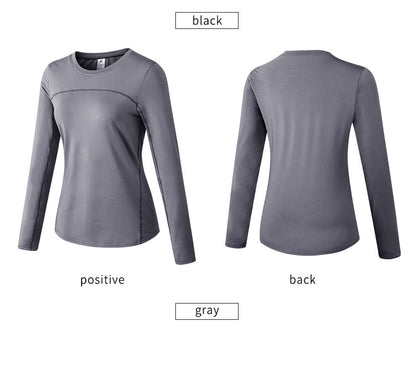 Women's Autumn Winter keep Warm long-sleeved Fitness Running Sports Training Top Slim Quick Dry Stretch Gym Top female Yoga tops