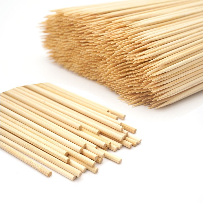 90pcs Bamboo Stick Food Grade Bamboo Skewer Sticks Disposable Natural Wood Long Stick For Barbecue Fruit BBQ Tools 15/20/25/30cm