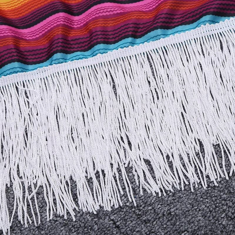 Mexican Shawl Halloween Cloak Cosplay Dance Party Mexican Hat Adult Ribbon Cloak Adult Kids Funny Costume Halloween Cosplay