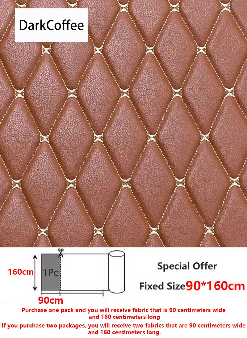 45/90x160cm Special Offer Embroidered Plaid Fabric Sponge Interlayer Leather Fabrics for Car Interior Seat Cushion Decoration