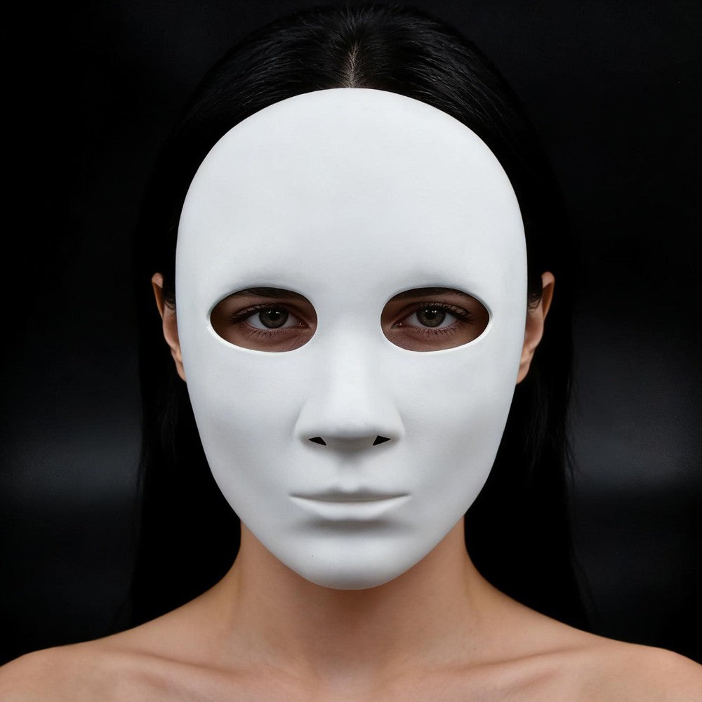 DIY Blank Face Mask Cosplay White Hand-Painted Doodle Thicken Plastic Masks Carnival Masquerade Halloween Party Costumes Props