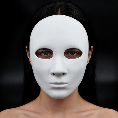 DIY Blank Face Mask Cosplay White Hand-Painted Doodle Thicken Plastic Masks Carnival Masquerade Halloween Party Costumes Props