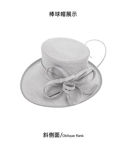 Moda Luxo Moda Pena Chapéu Chá Igreja Elegante Fotografia Cartola Feminina Banquete Fascinator Chapéus Formais de Casamento