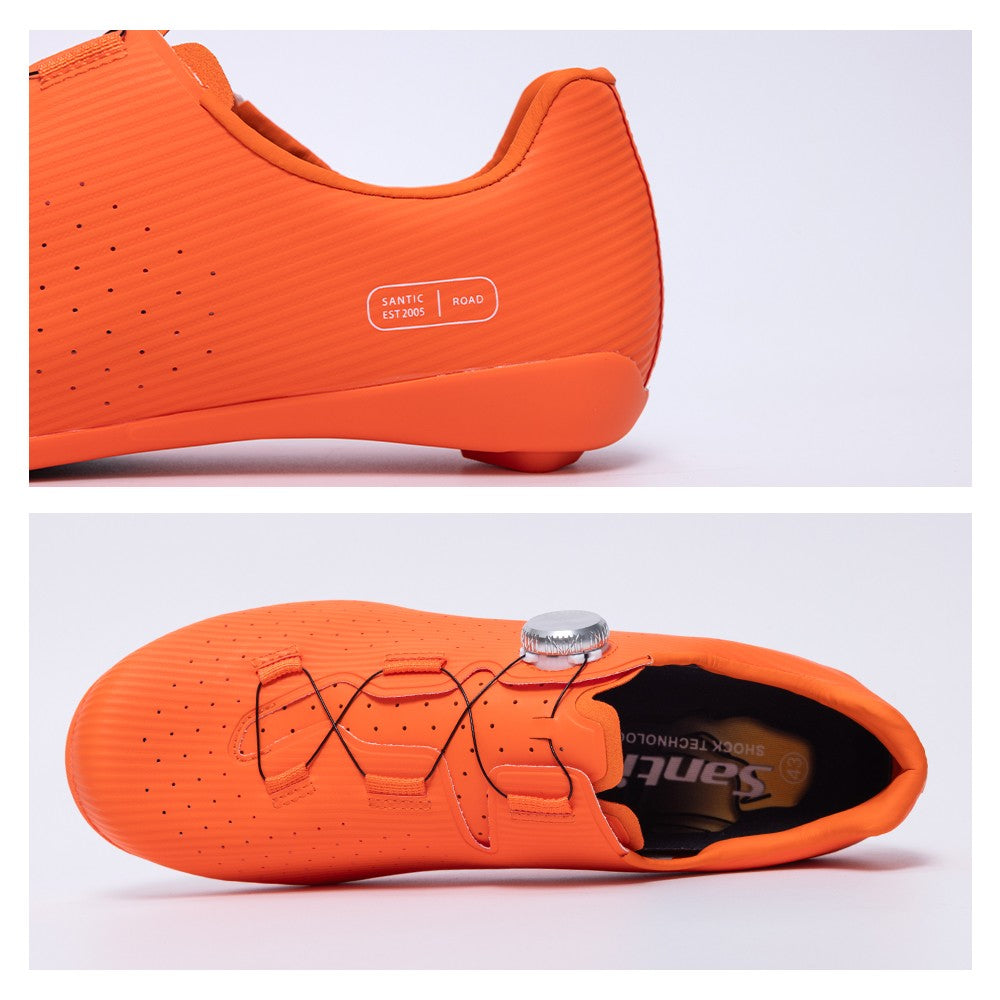 Santic Carbon Fiber Road Bike Shoes Professional Cycling for Men Racing SPD Cleats Road Cycling Lock Shoes WZS24043