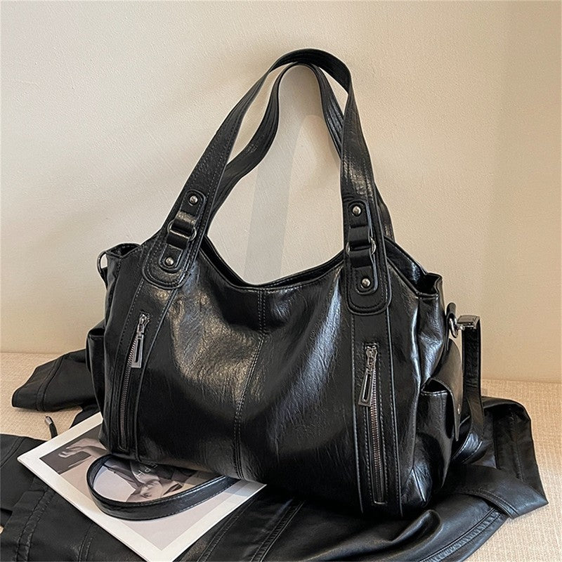 Bolsas de Ombro com Compartimento Interno Macio de Alta Qualidade Cores Contrastantes Bolsas Transversais para Mulheres Bolsas de Mão de Couro PU Modernas