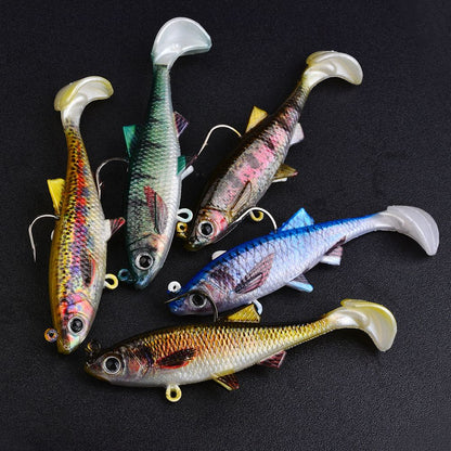 New PVC T-Tail Jig Soft Bait 9.5-28g Shad Swimbait Artificial Lure for Zander Pique Low Fishing