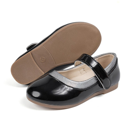 Fashion Children's Flat Shoes Non-slip PU Leather Shoes 3-colors Comfortable Wear-resistant All-season Mary Jane Princess Shoes
