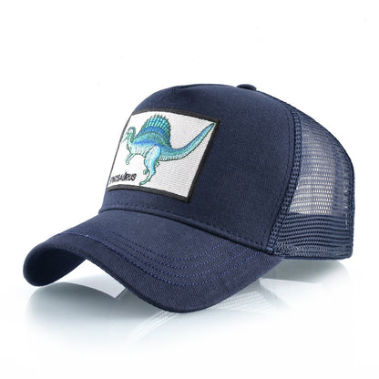 Men's Summer Baseball Cap Women Streetwear Trucker Caps With Spinosaurus Patch Snapback Hip Hop Drack Bones Adjustable Viosr Hat
