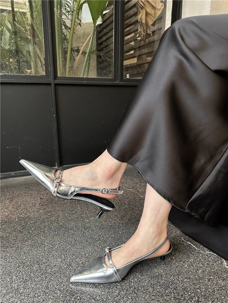 High Heels Women's Empty Single Shoes 2025 New Spring and Summer Bag Head Stiletto Sandals