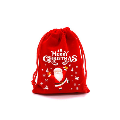 10pcs 15cm×20cm Christmas Red Bag Bundle Gift Bag Christmas Apple Bag Candy Biscuit Packaging Bag Wholesale