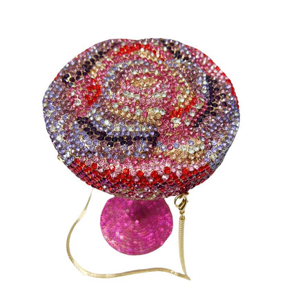 XIYUAN Women Luxury Branded Martini Crystal Evening Bag Elegant Cup Diamond Bridal Handbag Wedding Party Purses Lady Gift Clutch