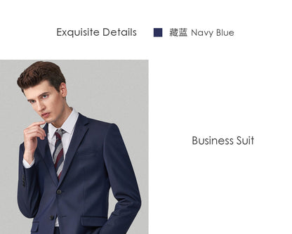 Suit Men (Blazer+Pants) Fashion Business Casual Slim-fit Formal Dress Banquet Work English Style Evening Dress Solid Color Suit