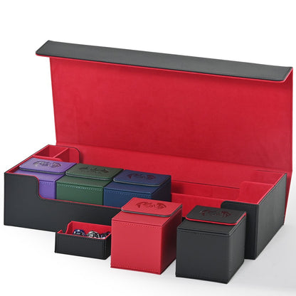 Caixa de Baralho para Yugioh MTG, Caixa de Armazenamento de Cartas 7 em 1 com Bandeja de Dados Comporta Mais de 2400 Cartas, Inclui 5 Pequenas Caixas para Cartas TCG CCG