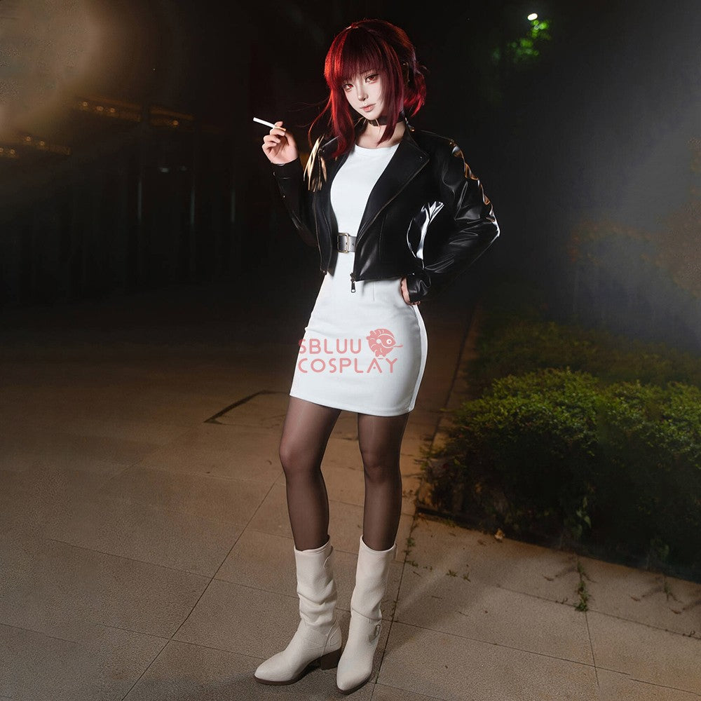 SBluuCosplay Tayama Yamada Cosplay Costume Smoking Behind the Supermarket PU Coat Dress Halloween Carnival Party Suit