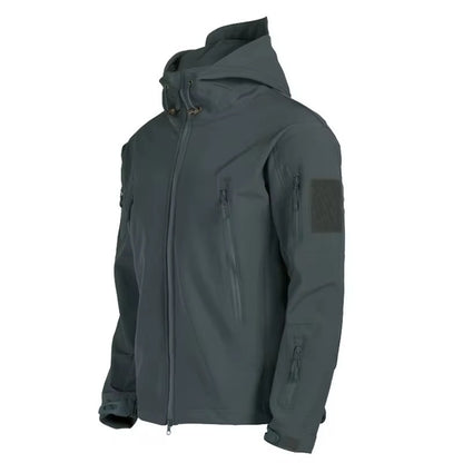 Jaquetas Militares Masculinas Soft Shell Shark Skin Táticas Corta-vento Impermeáveis Jaquetas Masculinas de Combate Casacos Bomber Masculinos com Capuz