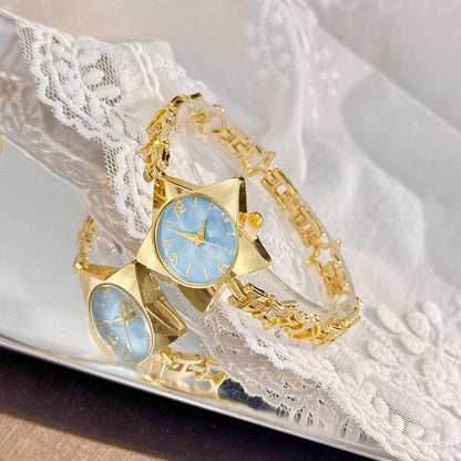 New Creative Fashion Minimalist Holiday Star Bracelet Watch Jewelry High-End Ladies Quartz Watch Elegant Timepiece Accessory