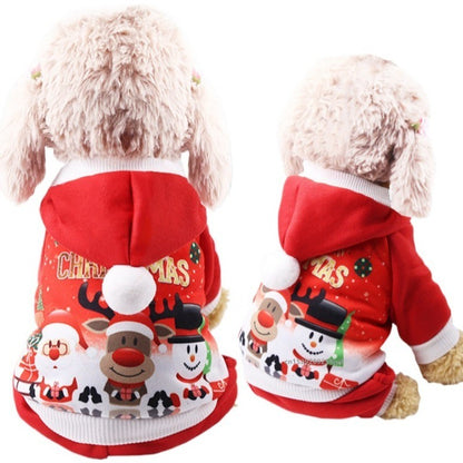 Fantasia de Natal para Cães Moletom Vermelho Festivo com Galhadas Roupa de Inverno Aconchegante para Filhotes Pequenos Chihuahua Yorkshire