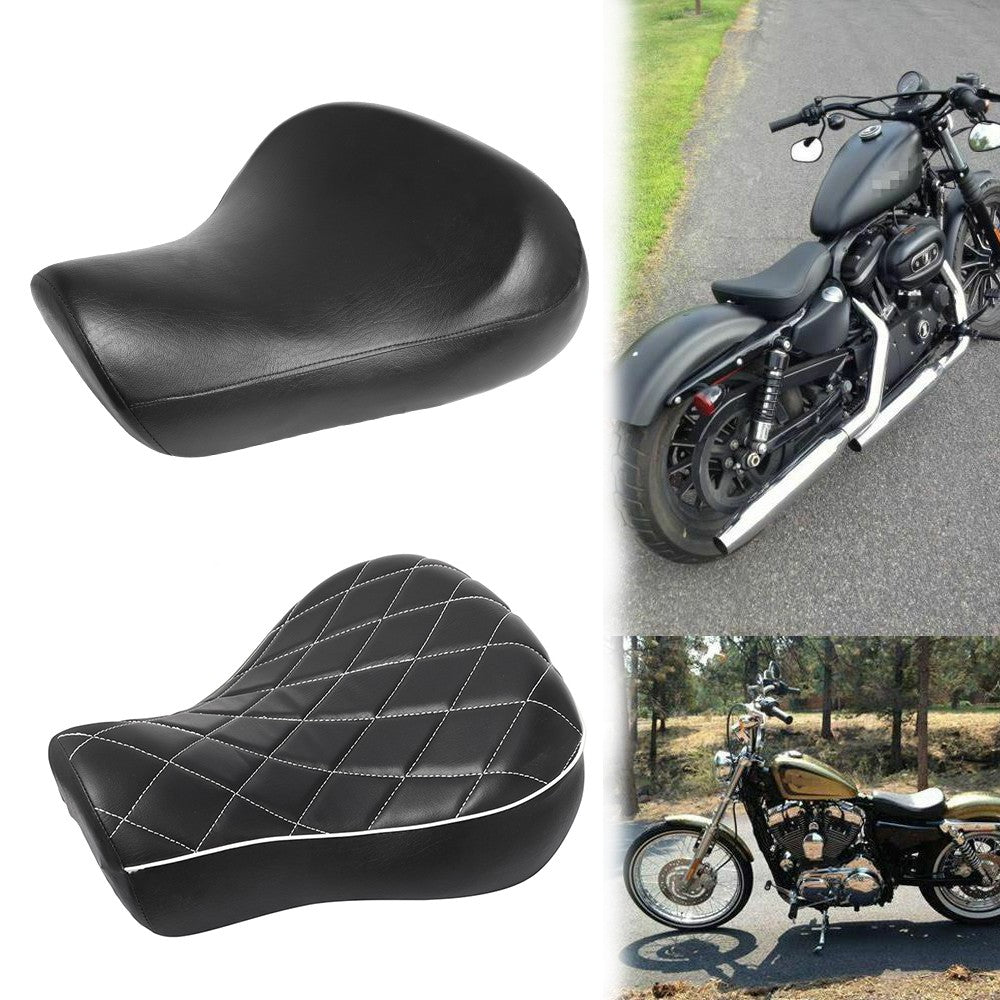 Assento Solo para Piloto Dianteiro Diamante Preto para Motocicletas Harley Sportster 883 1200 Forty Eight 48 72 1983-2003